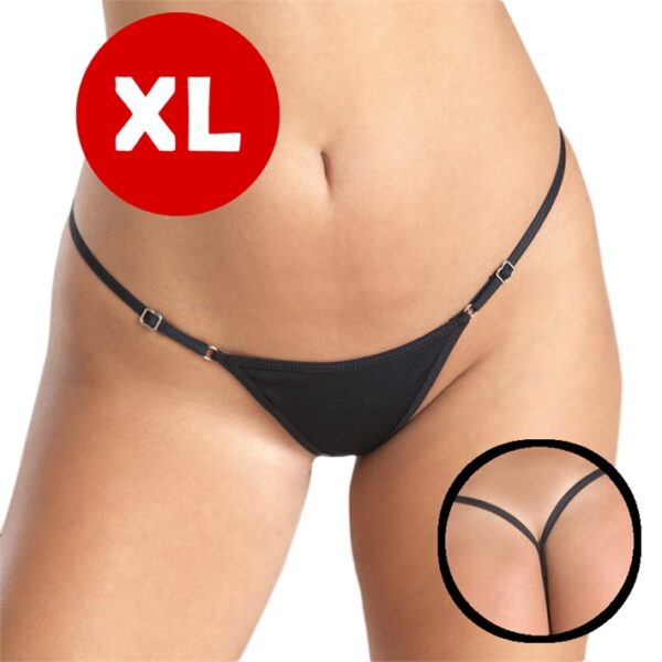 Tanga Hilo Dental Negra, XL, ajustable