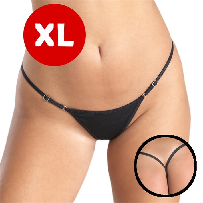 Tanga Hilo Dental Negra, XL, ajustable