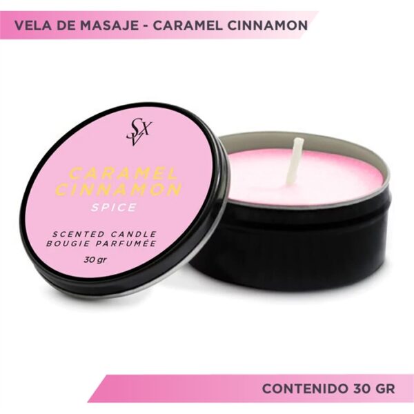 Vela de Masajes CARAMEL CINNAMOL 30gr - Sexitive